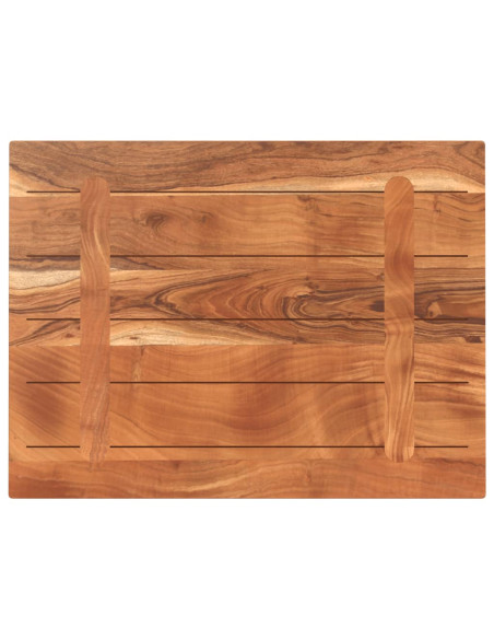 Piano Tavolo 80x60x2,5 cm Rettangolare Legno Massello Acacia