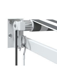 Tenda Retrattile Antracite e Bianca 3,5x2,5m Tessuto/Alluminio