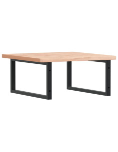 Ripiano a Parete per Lavabo in Acciaio e Massello di Faggio