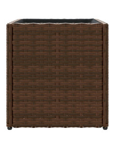 Fioriera da Giardino Marrone 36x30x32 cm in Polyrattan