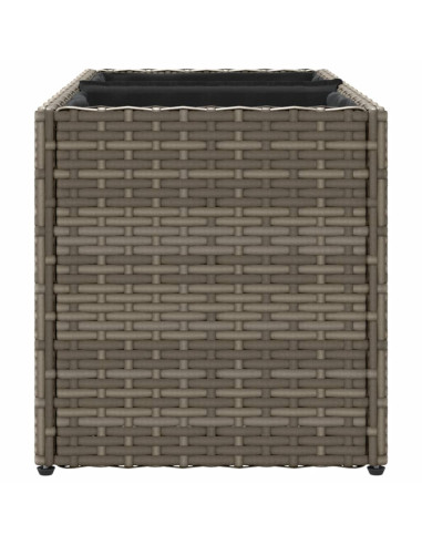Fioriera da Giardino con 2 Vasi Grigia 72x30x32 cm Polyrattan