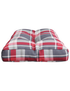 Cuscino per Pallet a Quadri Rossi 80x40x12 cm in Tessuto