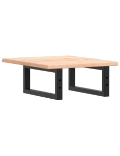 Ripiano a Parete per Lavabo in Acciaio e Massello di Rovere