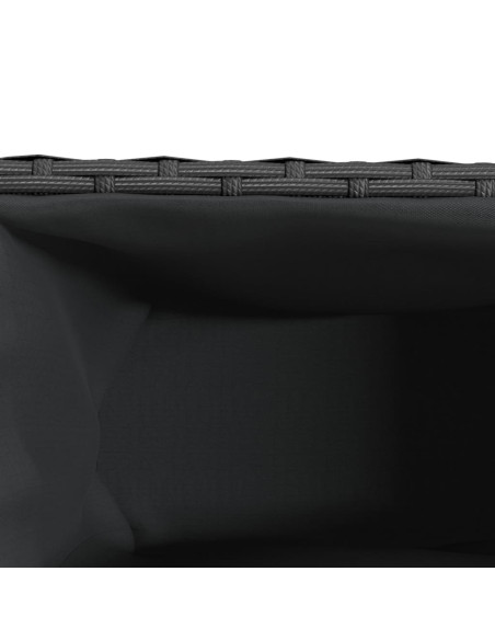 Fioriere da Giardino con Ruote 2pz Nere 107x32x38 cm Polyrattan