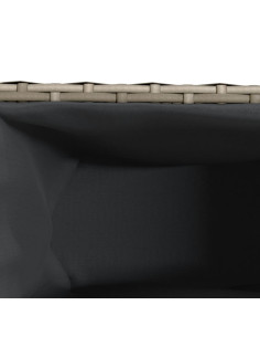 Fioriere da Giardino Ruote 2pz Grigie 107x32x38 cm Polyrattan