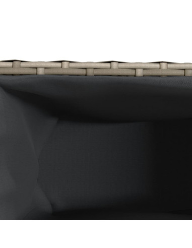 Fioriere da Giardino Ruote 2pz Grigie 107x32x38 cm Polyrattan