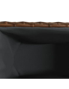 Fioriere da Giardino Ruote 2pz Marrone 107x32x38 cm Polyrattan