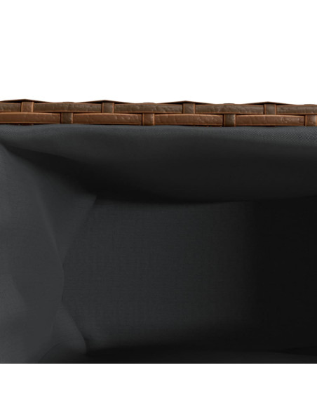 Fioriere da Giardino con 2 Vasi Marrone 90x20x40 cm Polyrattan