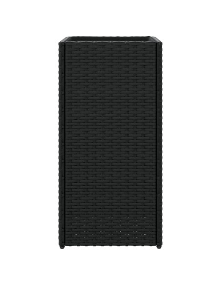Fioriere da Giardino 2 pz Nere 30x30x60 cm in Polyrattan
