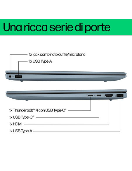 HP Pavilion Plus 14-ew1004nl Intel Core Ultra 5 125H Computer portatile 35,6 cm (14") 3K 16 GB LPDDR5x-SDRAM 512 GB SSD Wi-Fi 6E