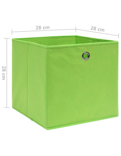 Contenitori 10 pz in Tessuto non Tessuto 28x28x28 cm Verde