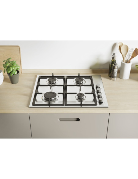 Candy Idea CHG6LX Acciaio inox Da incasso 60 cm Gas 4 Fornello(i)