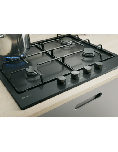 Candy Idea CHW6BRBB Nero Da incasso 60 cm Gas 4 Fornello(i)