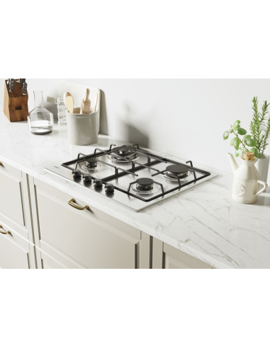 Candy Classic CHW6BR4WTX Acciaio inox Da incasso 60 cm Gas 4 Fornello(i)