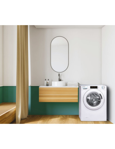 Candy Smart Inverter , Lavatrice Carica Frontale 8 KG, Classe A, 1400 giri, Bianco, Inverter, Wi-Fi, CS 128TXME-S