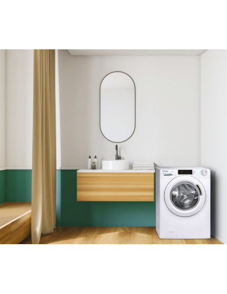 Candy Smart Inverter , Lavatrice Carica Frontale 8 KG, Classe A, 1400 giri, Bianco, Inverter, Wi-Fi, CS 128TXME-S