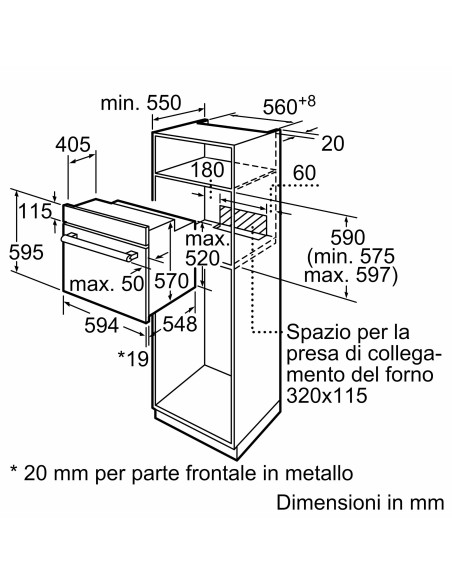 Bosch Serie 2 HBF011BA0 Forno da incasso 60 x 60 cm Nero Classe A