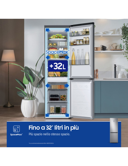 Samsung RB34C775CS9 frigorifero Combinato EcoFlex AI 1.85m 344L Libera installazione con congelatore Wifi 1,85m 344 L con rivest