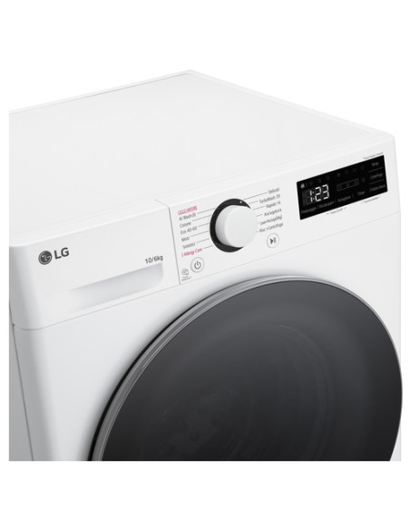 LG D4R5010TSWS Lavasciuga 10/6kg AI DD, Serie R5 Classe D, 1400 giri, TurboWash 360, Vapore, Eco Hybrid, Bianca