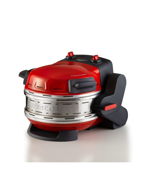 Ariete 927 Pizzeria , Forno pizza doppio, 2300 W, 2 pietre refrattarie, 2 pizze in 4 minuti, 2 termostati, Diametro 32 cm, 5 liv