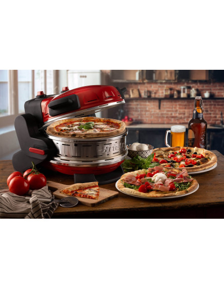 Ariete 927 Pizzeria , Forno pizza doppio, 2300 W, 2 pietre refrattarie, 2 pizze in 4 minuti, 2 termostati, Diametro 32 cm, 5 liv