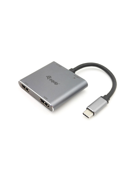 Equip Adattatore USB-C 4 in 1 con doppio HDMI, USB 3.0, 100W USB PD