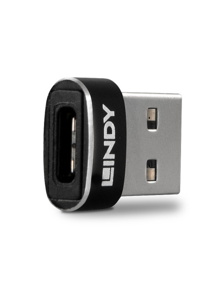 Lindy 41884 adattatore per inversione del genere dei cavi USB Type-A USB Type-C Nero