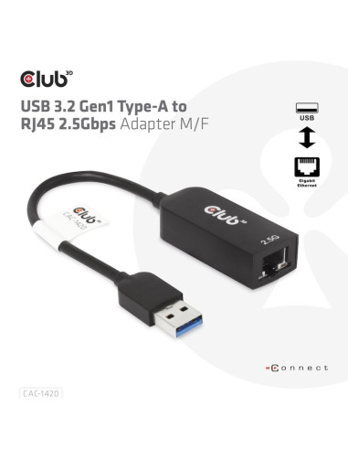 CLUB3D CAC-1420 scheda di rete e adattatore Ethernet 2500 Mbit/s