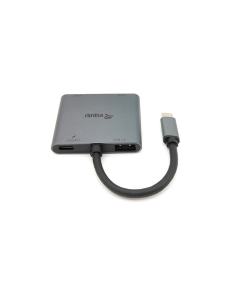 Equip Adattatore USB-C 4 in 1 con doppio HDMI, USB 3.0, 100W USB PD