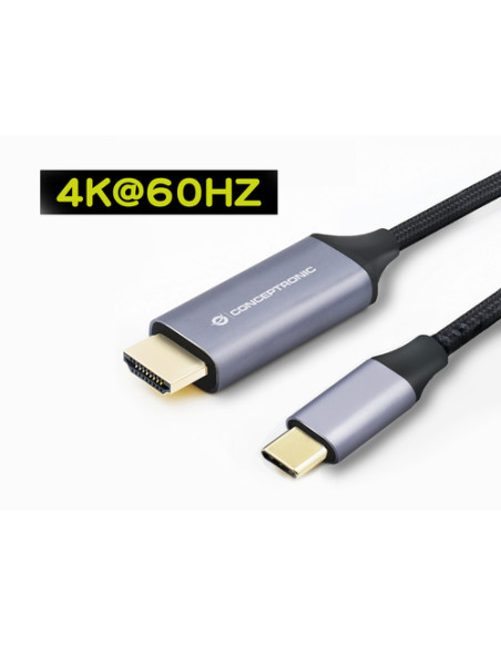 Conceptronic ABBY10G cavo e adattatore video 2 m USB tipo-C HDMI Grigio