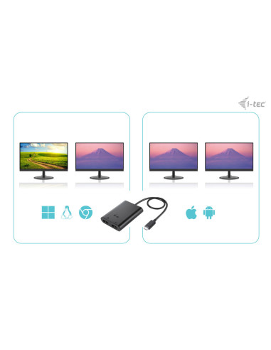 i-tec USB-C Dual 4K/60Hz (single 8K/30Hz) HDMI Video Adapter