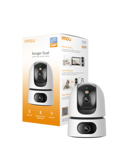 Imou mou Ranger DUAL 10MP (5MP+5MP) Telecamera WiFi Interno con Doppia Lente, 360°PTZ Telecamera da Interno, Rilevamento Umano,