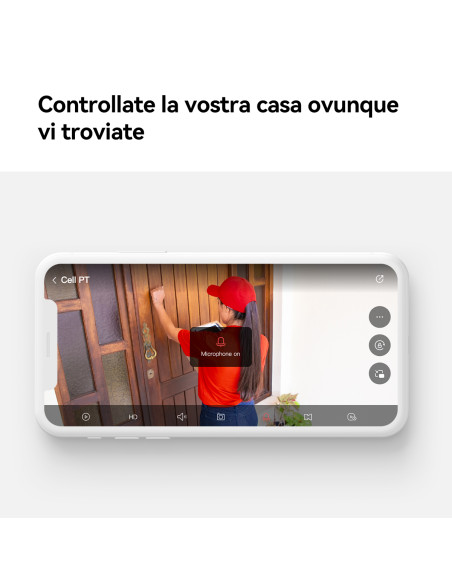Imou Cell PT Kit - Telecamera da Esterno a batteria con risoluzione 2K (3MP), Rilevamento Movimento/Umano, Visione Notturna a Co