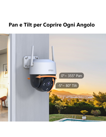 Imou Telecamera Cruiser SE+ 2MP Motorizzata da esterno con visione notturna a colori, sirena e faretto