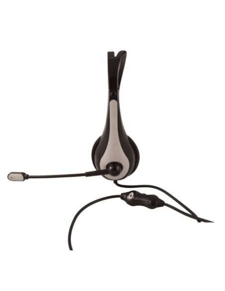 CUFFIA CON MICROFONO ATLANTIS P003-VA5100-G con finitura in ABS ed inserto grigio canna di fucile