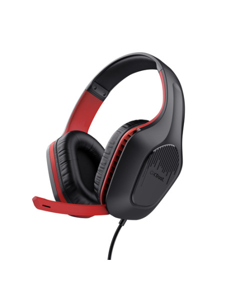 Trust GXT 415S ZIROX Auricolare Cablato A Padiglione Gaming Nero, Rosso