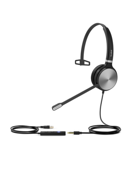 Yealink UH36 Mono Teams Auricolare Cablato A Padiglione Ufficio USB tipo A Nero, Argento