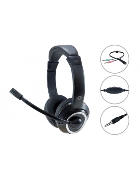 Conceptronic POLONA02BA cuffia e auricolare Cablato A Padiglione Gaming Nero