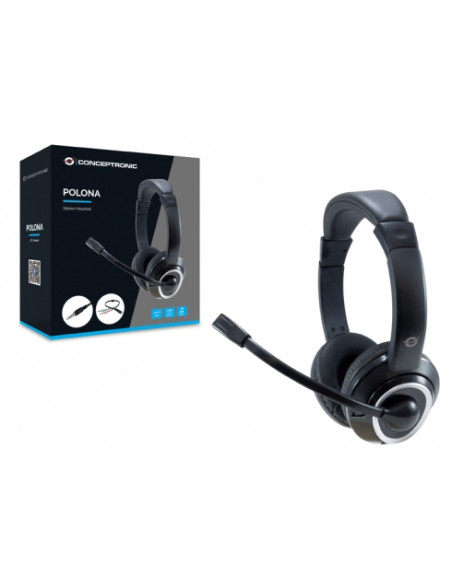 Conceptronic POLONA02BA cuffia e auricolare Cablato A Padiglione Gaming Nero