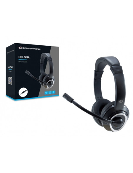 Conceptronic POLONA02B cuffia e auricolare Cablato A Padiglione Gaming Nero