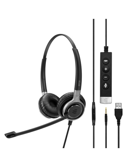 EPOS IMPACT SC 665 USB Auricolare Cablato A Padiglione Musica e Chiamate USB tipo A Nero, Argento