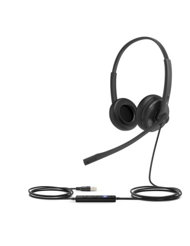 Yealink UH34 Dual Teams Auricolare Cablato A Padiglione Ufficio USB tipo A Nero