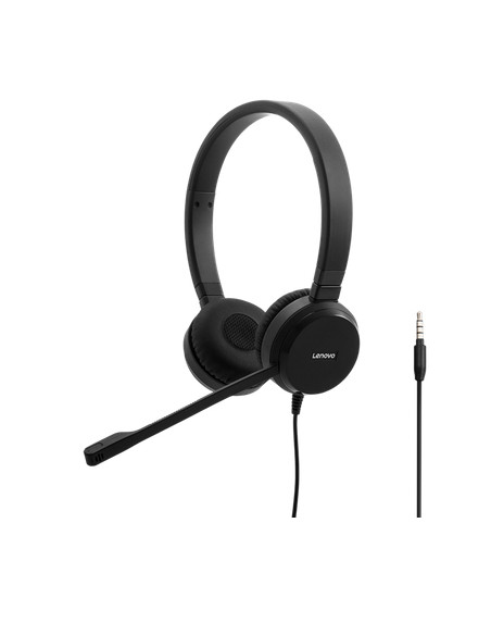 Lenovo Pro Wired Stereo VOIP Auricolare Cablato A Padiglione Ufficio Nero
