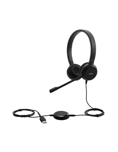 Lenovo Pro Wired Stereo VOIP Auricolare Cablato A Padiglione Ufficio Nero