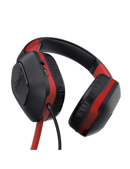 Trust GXT 415S ZIROX Auricolare Cablato A Padiglione Gaming Nero, Rosso