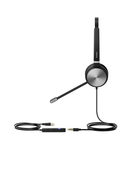 Yealink UH36 Mono Teams Auricolare Cablato A Padiglione Ufficio USB tipo A Nero, Argento