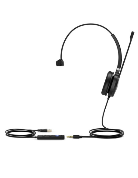 Yealink UH36 Mono Teams Auricolare Cablato A Padiglione Ufficio USB tipo A Nero, Argento