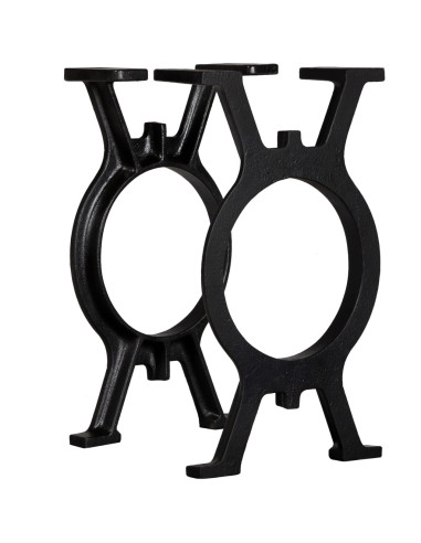 Gambe per Panca 2 pz a Forma di O in Ghisa