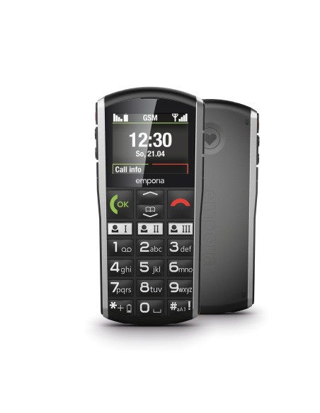 Emporia emporiaSIMPLICITY 5,08 cm (2") 90 g Nero, Argento Telefono per anziani