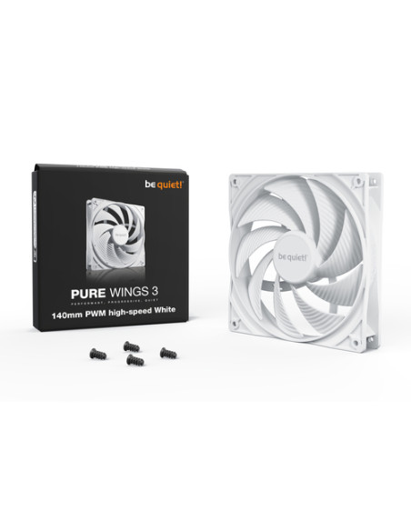 be quiet! Pure Wings 3 140mm PWM high-speed White Case per computer Ventilatore 14 cm Bianco 1 pz